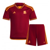 Camisa de time de futebol AS Roma Lorenzo Pellegrini #7 Replicas 1º Equipamento Infantil 2023-24 Manga Curta (+ Calças curtas)
